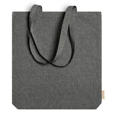 Bolsa de algodón reciclado jaspeado Negro