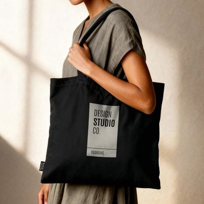 Bolsa de algodón reciclado negro