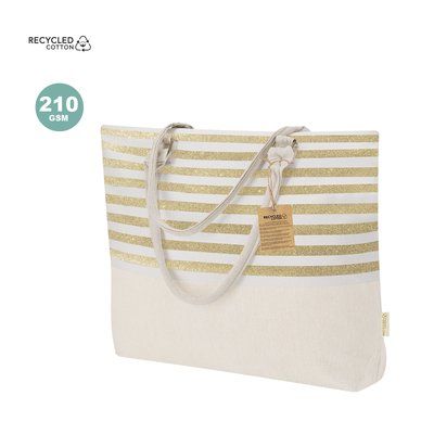 Bolsa algodón reciclado con rayas glitter