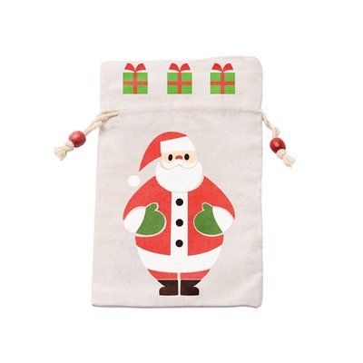 Bolsa de algodón para regalo navideño Noel