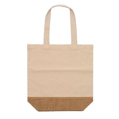 Bolsa de algodón y yute con asas reforzadas