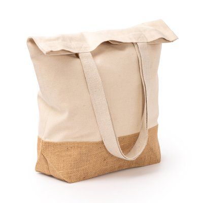 Bolsa de algodón y yute con asas reforzadas