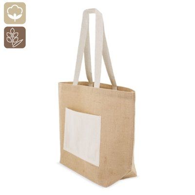 Bolsa de Algodón y Yute con Bolsillo Bolsa de Algodón y Yute con Bolsillo 1