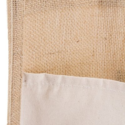 Bolsa de algodón y yute con bolsillo exterior