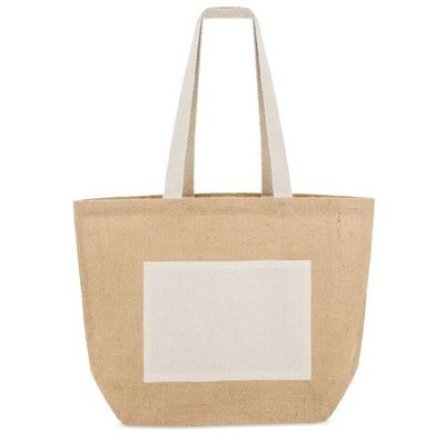 Bolsa de Algodón y Yute con Bolsillo Velcro