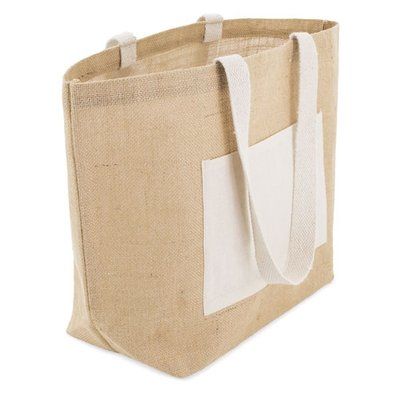 Bolsa de Algodón y Yute con Bolsillo