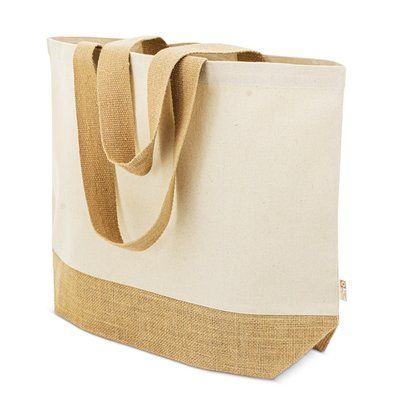 Bolsa de algodón y yute de gran tamaño