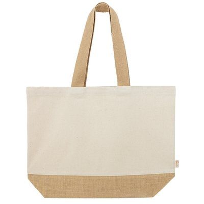 Bolsa de algodón y yute de gran tamaño