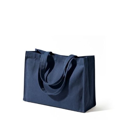 Bolsa con asas largas de algodón reciclado Azul Marino