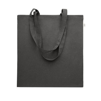 Bolsa de colores de algodón reciclado asas largas Negro
