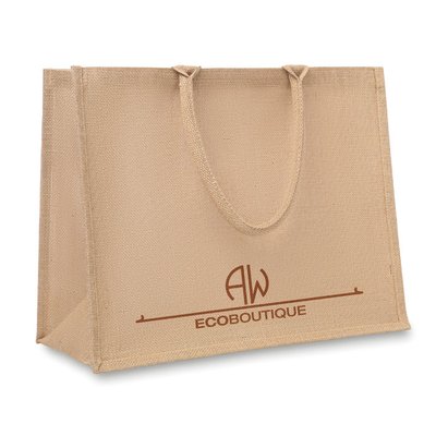 Bolsa de compra ecológica de yute e interior laminado