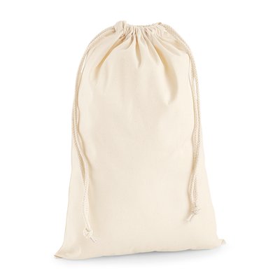 Bolsa con cordón de algodón Natural XL