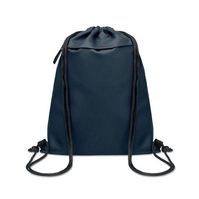 Bolsa con cordón y bolsillo frontal Azul