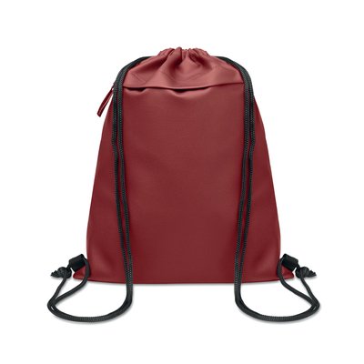 Bolsa con cordón y bolsillo frontal Burdeos
