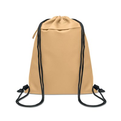 Bolsa con cordón y bolsillo frontal Kaki