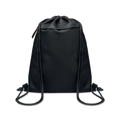 Bolsa con cordón y bolsillo frontal Negro