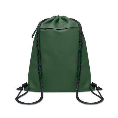 Bolsa con cordón y bolsillo frontal Verde Oscuro