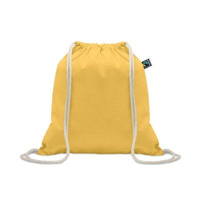 Bolsa de cuerdas de algodón Fairtrade 180 gr/m² Amarillo