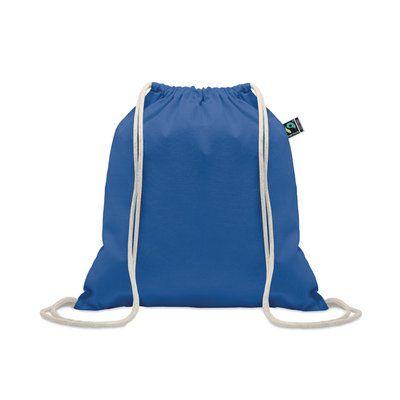 Bolsa de cuerdas de algodón Fairtrade 180 gr/m² Azul Royal
