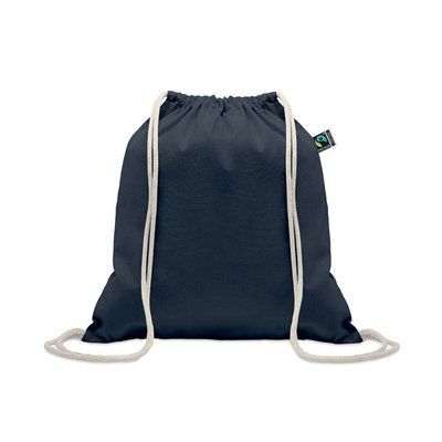 Bolsa de cuerdas de algodón Fairtrade 180 gr/m² Azul