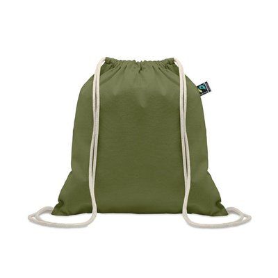 Bolsa de cuerdas de algodón Fairtrade 180 gr/m² Verde Oscuro