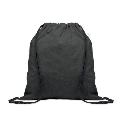 Bolsa de cuerdas algodón reciclado Negro