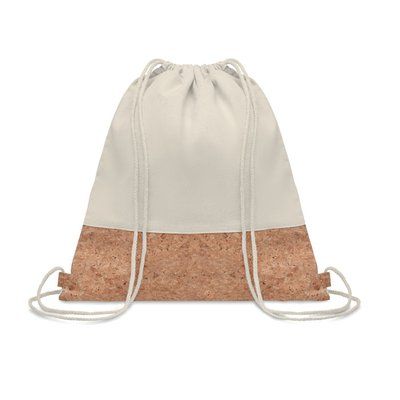 Bolsa cuerdas con parte inferior de corcho Beig