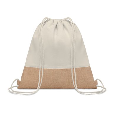 Bolsa cuerdas en yute y algodón Beig