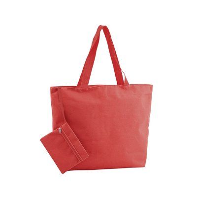 Bolsa de playa personalizada de poliéster con neceser 47 x 34 x 12,5 cm Rojo