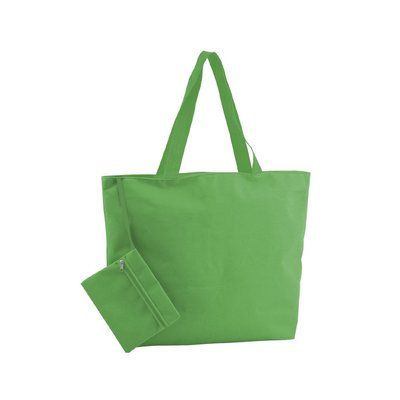 Bolsa de playa personalizada de poliéster con neceser 47 x 34 x 12,5 cm Verde
