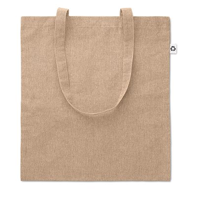 Bolsa ecológica jaspeada de algodón reciclado Beig