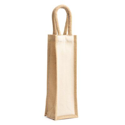 Bolsa ideal para botella de yute laminado y algodón