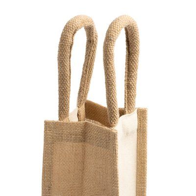 Bolsa ideal para botella de yute laminado y algodón