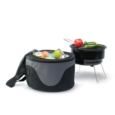 Bolsa isotermica Ø 30cm con barbacoa Negro