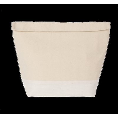 Bolsa isotérmica de algodón con cierre enrollable Natural / White L