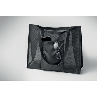 Bolsa de malla RPET con bolsillo frontal