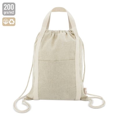 Bolsa Mochila Algodón con Bolsillo CR