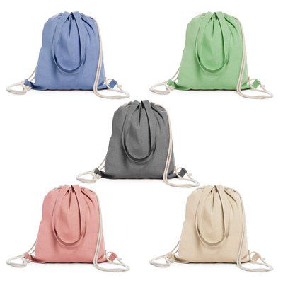 Bolsa mochila algodón reciclado con cordones