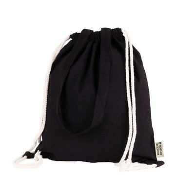 Bolsa mochila de asas largas con etiqueta GRS Negro