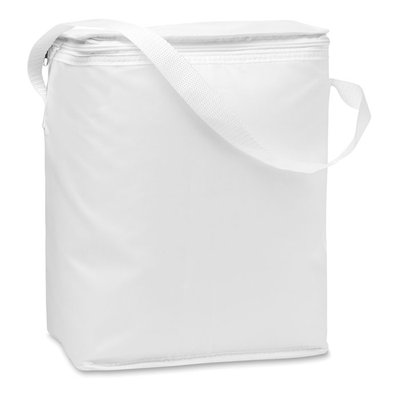 Bolsa nevera 6 botellas con ribetes en non woven Blanco
