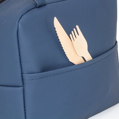 Bolsa nevera PU con bolsillo frontal