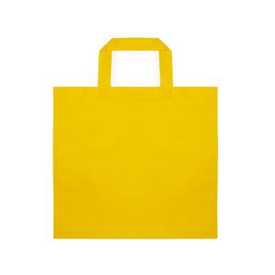 Bolsa non-woven 80g/m² con asas cortas Amarillo Talla Única Adulto
