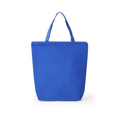 Bolsa non-woven asa mediana con cremallera Azul