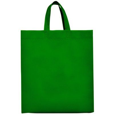 Bolsa non woven con fuelle y asa corta Verde Helecho 40x35x12cm