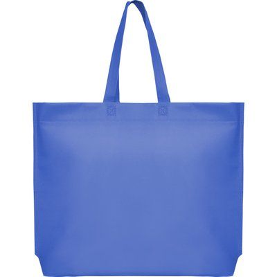 Bolsa non woven con fuelle termosellada Azul Electrico 54x40x10cm