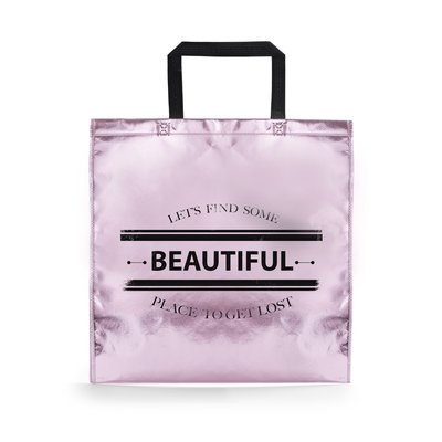 Bolsa en non-woven laminado de acabado metalizado Rosa