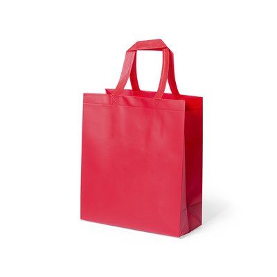 Bolsa non-woven laminado de asas cortas reforzadas Roj