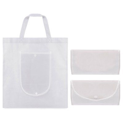 Bolsa Non Woven Plegable con Botón Blanco