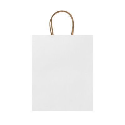 Bolsa de papel 110g con asas rizadas Blanco Talla Única Adulto