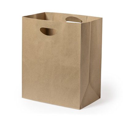 Bolsa Papel 80g/m2 con Fuelle y Asa Troquelada